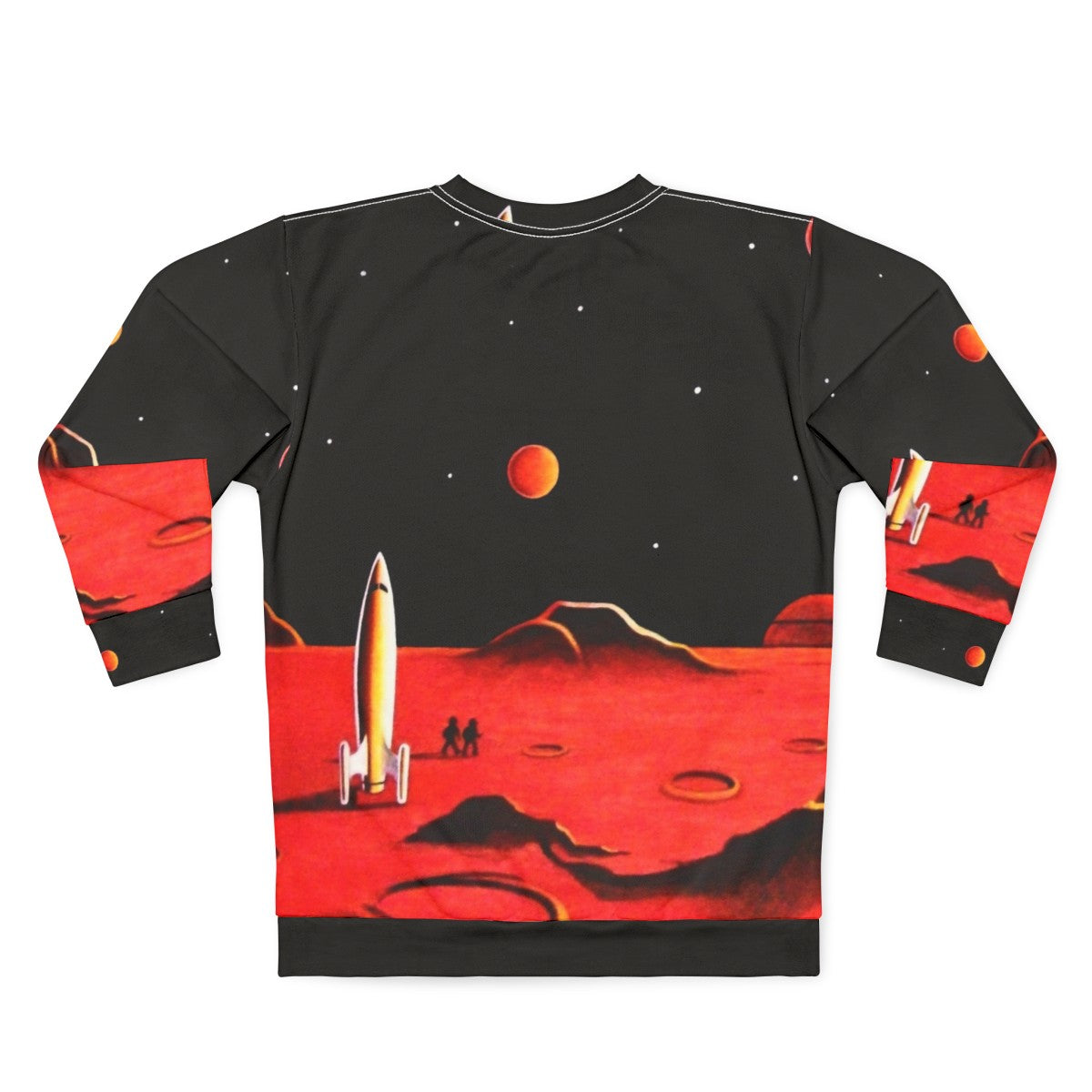 Retro-styled sweatshirt featuring a futuristic city on the planet Mars - Back