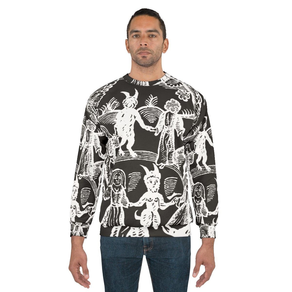 Dance With The Devil Occult White Sweatshirt - men