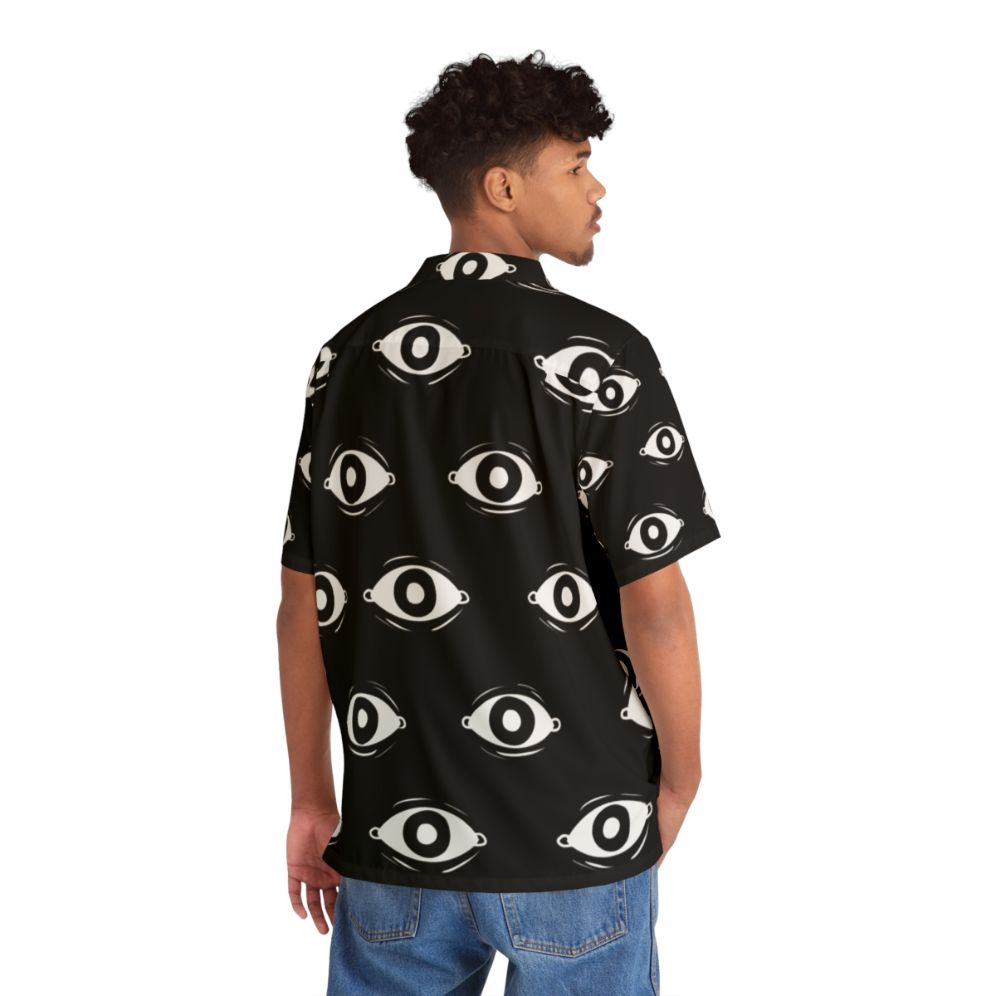 Bold eye pattern Hawaiian shirt for tropical vacations - People Back