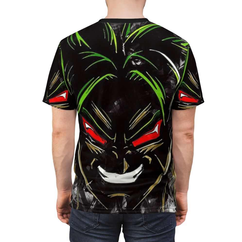 Anime inspired Broly character t-shirt design - men back