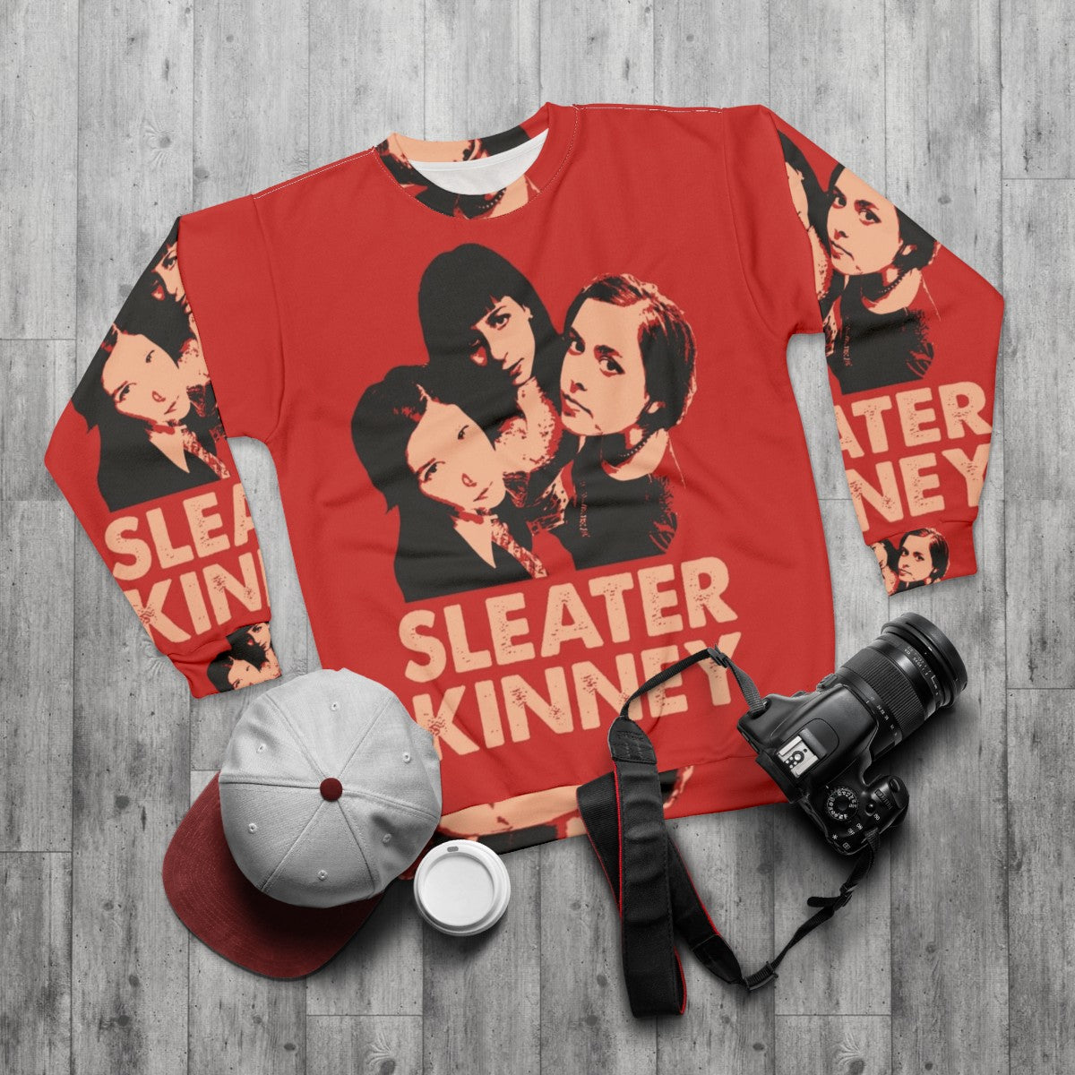 Sleater-Kinney Punk Rock Band Sweatshirt - flat lay