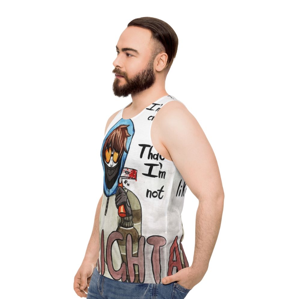 Creepypasta Unisex Tank Top with Shinedown Lyrics - men side