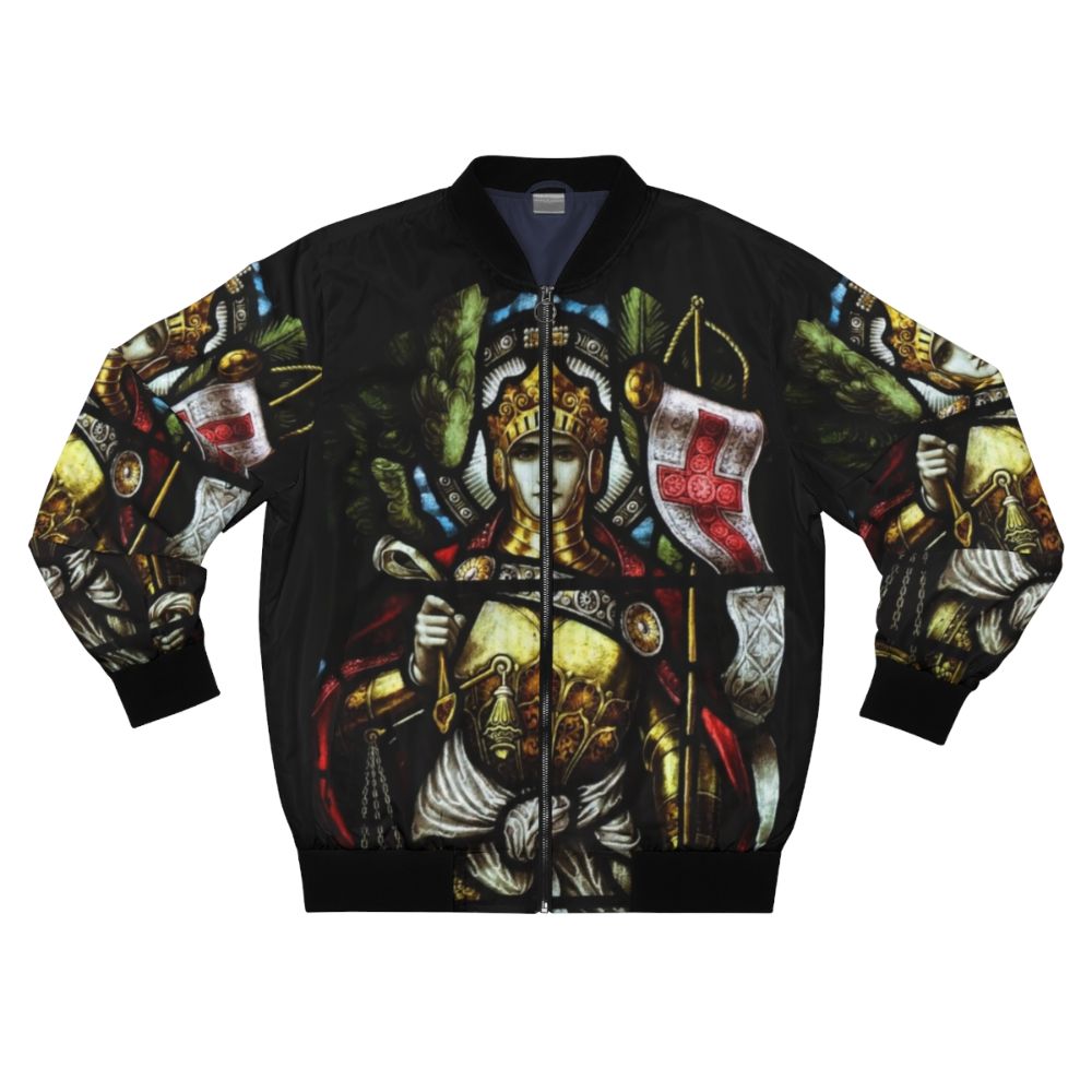 Archangel Michael Christian Cross Medieval Art Knight Bomber Jacket