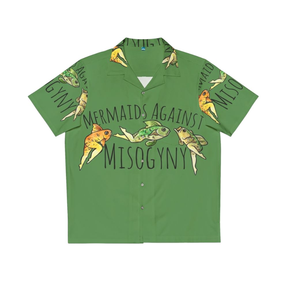 Mermaids Against Misogyny Reverse Print Hawaiian Shirt