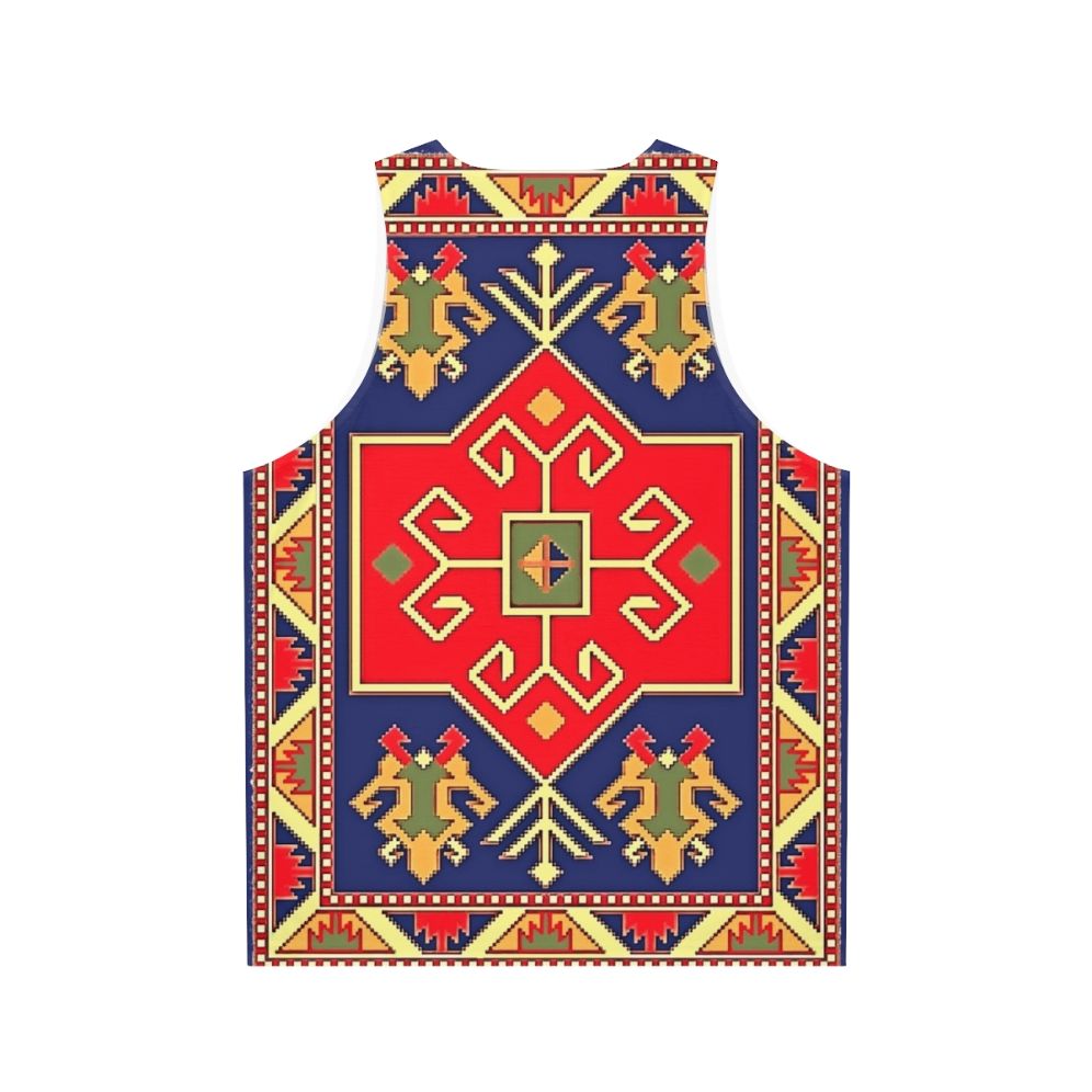 Unisex tank top featuring Armenian art design - Back