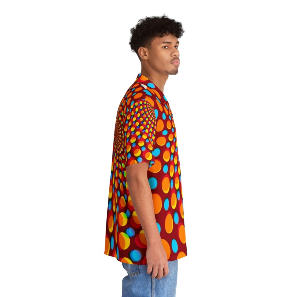 Retro rave Hawaiian shirt with psychedelic optical illusion pattern - People Pight