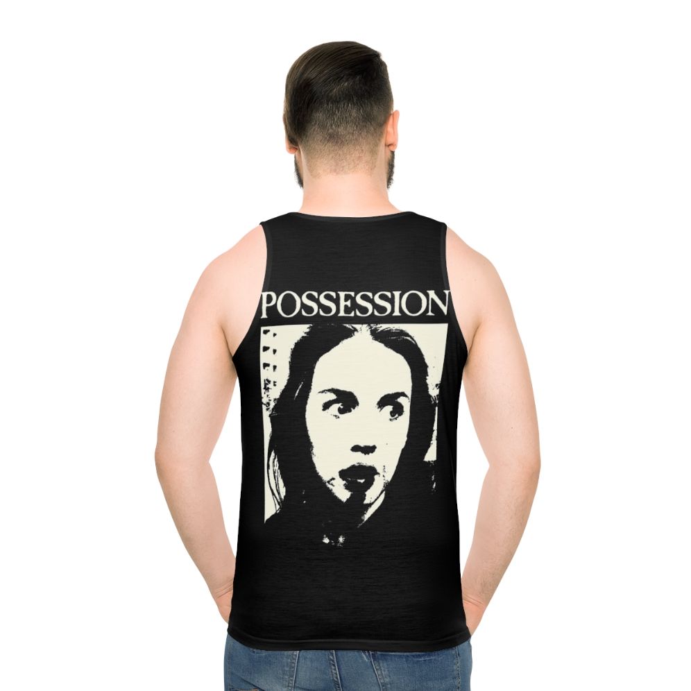 Unisex Possession Minimalist Graphic Tank Top - men back