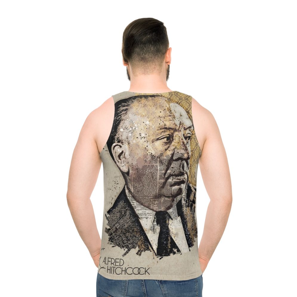 Alfred Hitchcock Movie Director Portrait Unisex Tank Top - men back