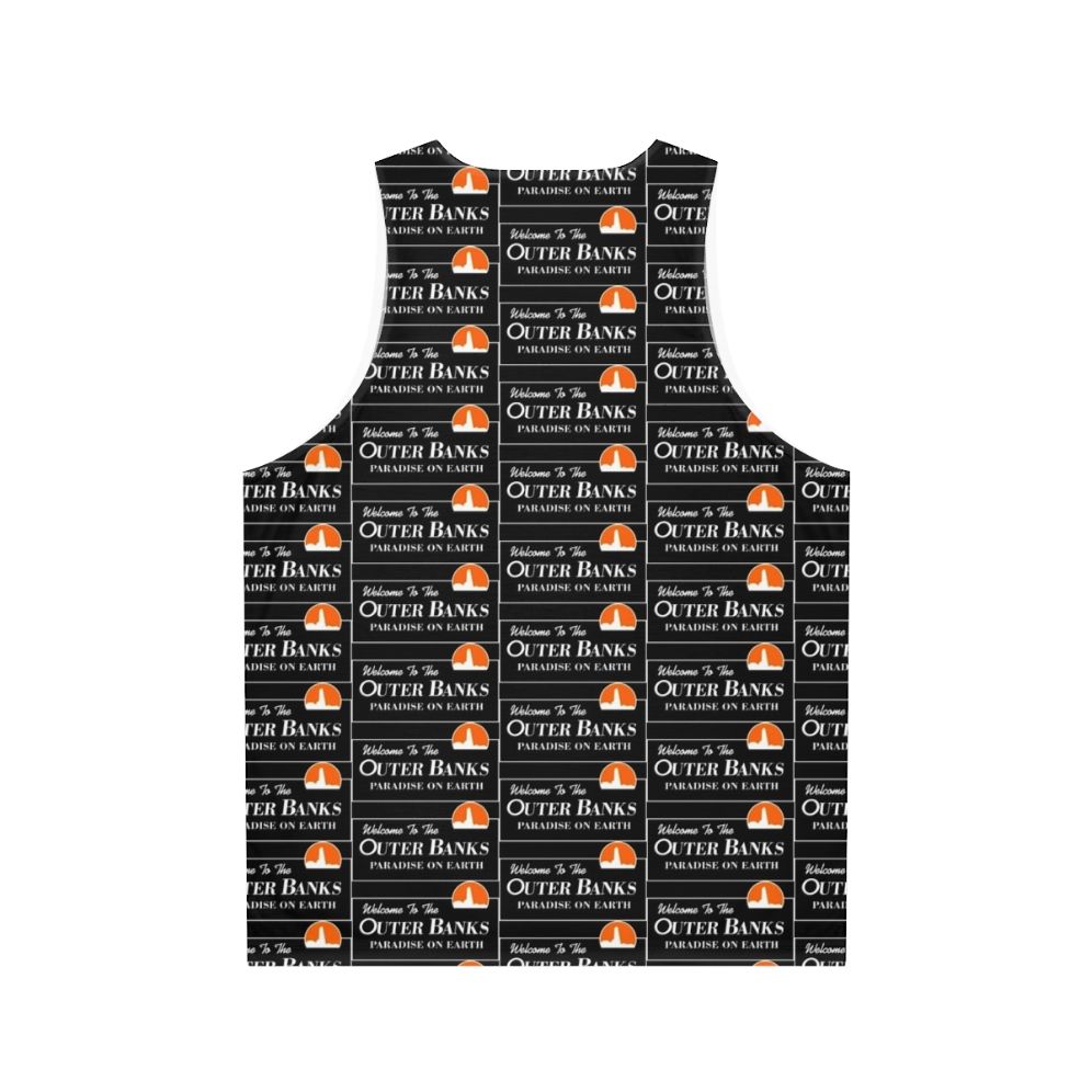 Outer Banks Unisex Tank Top with Welcome Sign Design - Back