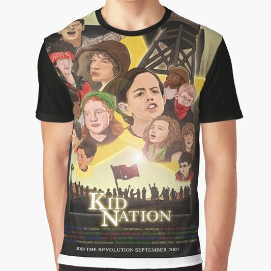 Kid Nation Graphic T-Shirt featuring the show's logo and characters