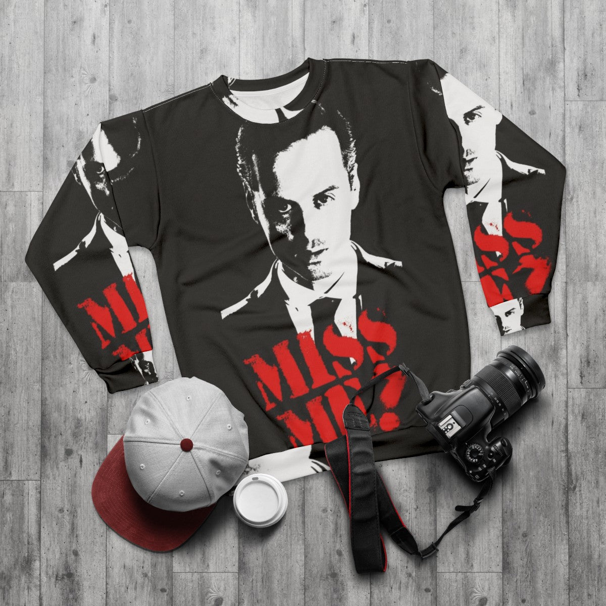 Sherlock "Miss Me Moriarty" Sweatshirt featuring Benedict Cumberbatch and Martin Freeman - flat lay