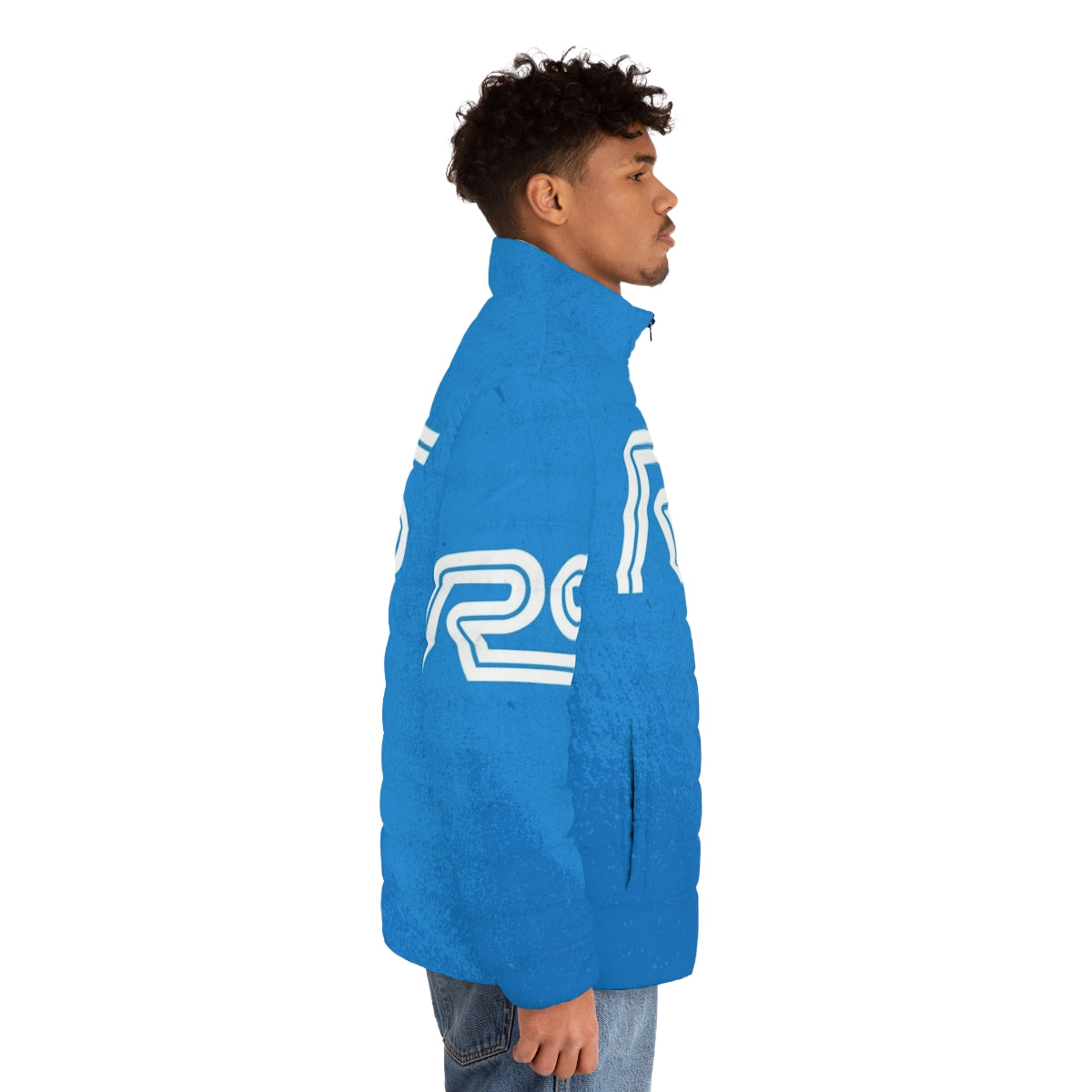 Ford Grunge Logo Puffer Jacket for Car Enthusiasts - men side right