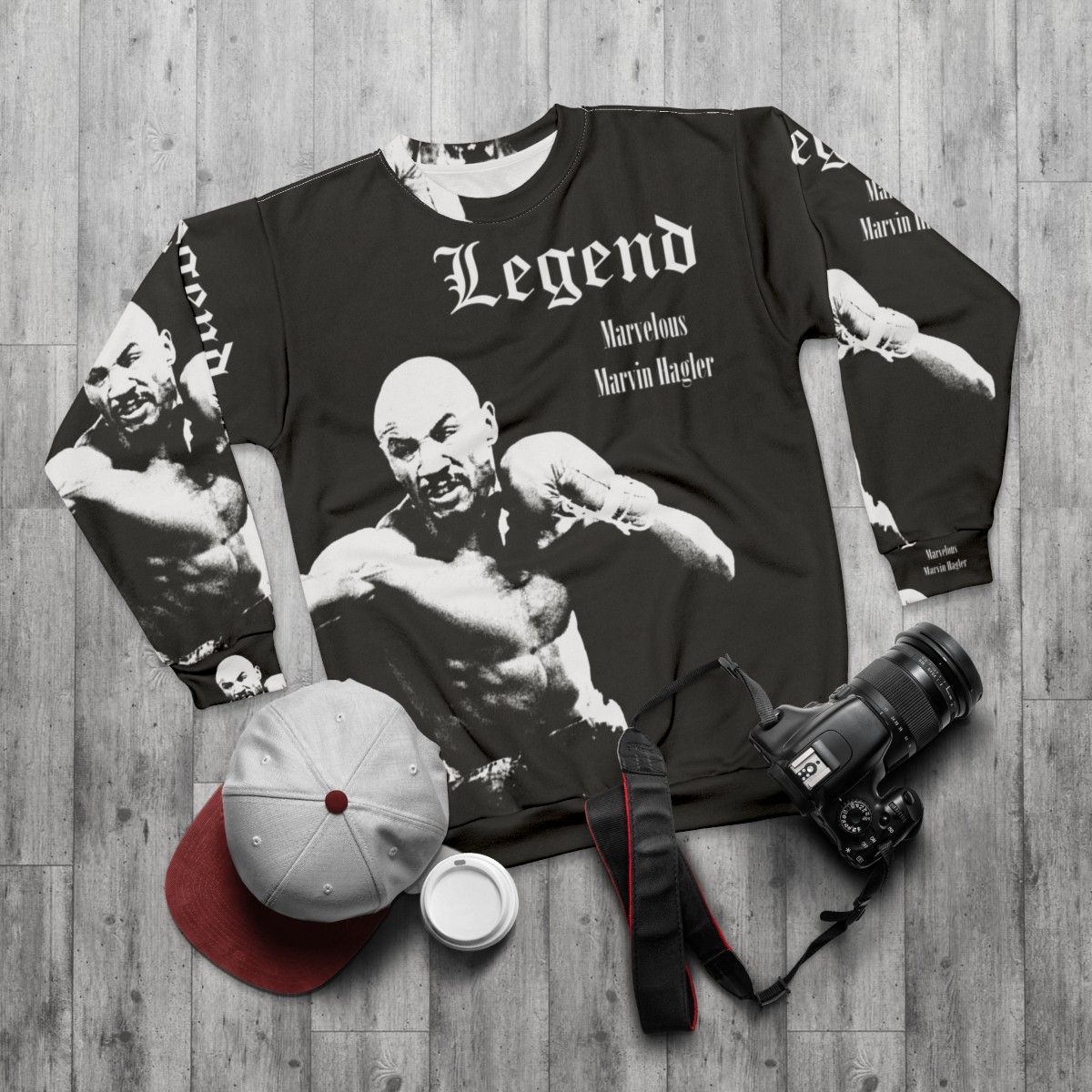 Marvelous Marvin Hagler Boxing Champion Sweatshirt - flat lay