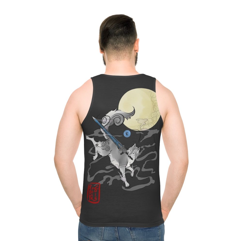 Dark fantasy Sif the Great Wolf unisex tank top - men back