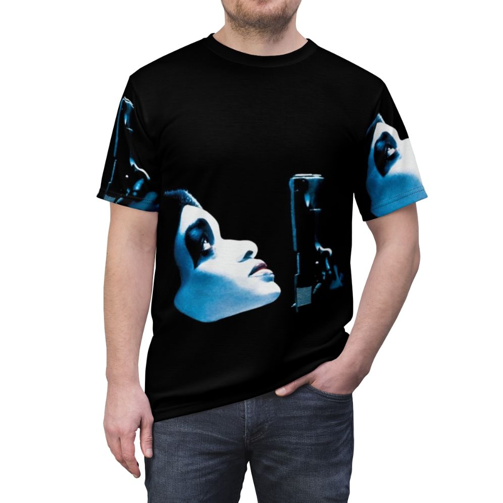 Retro style graphic t-shirt featuring a design inspired by the 1995 film "Dead Presidents" - men front