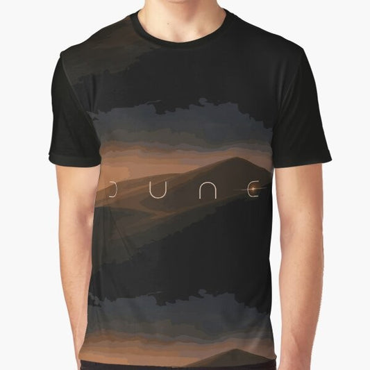 Dune Landscape Graphic T-Shirt featuring a desert landscape from the movie Dune