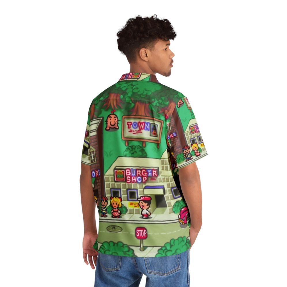 Earthbound Town Hawaiian Shirt with Retro SNES Video Game Inspired Design - People Back