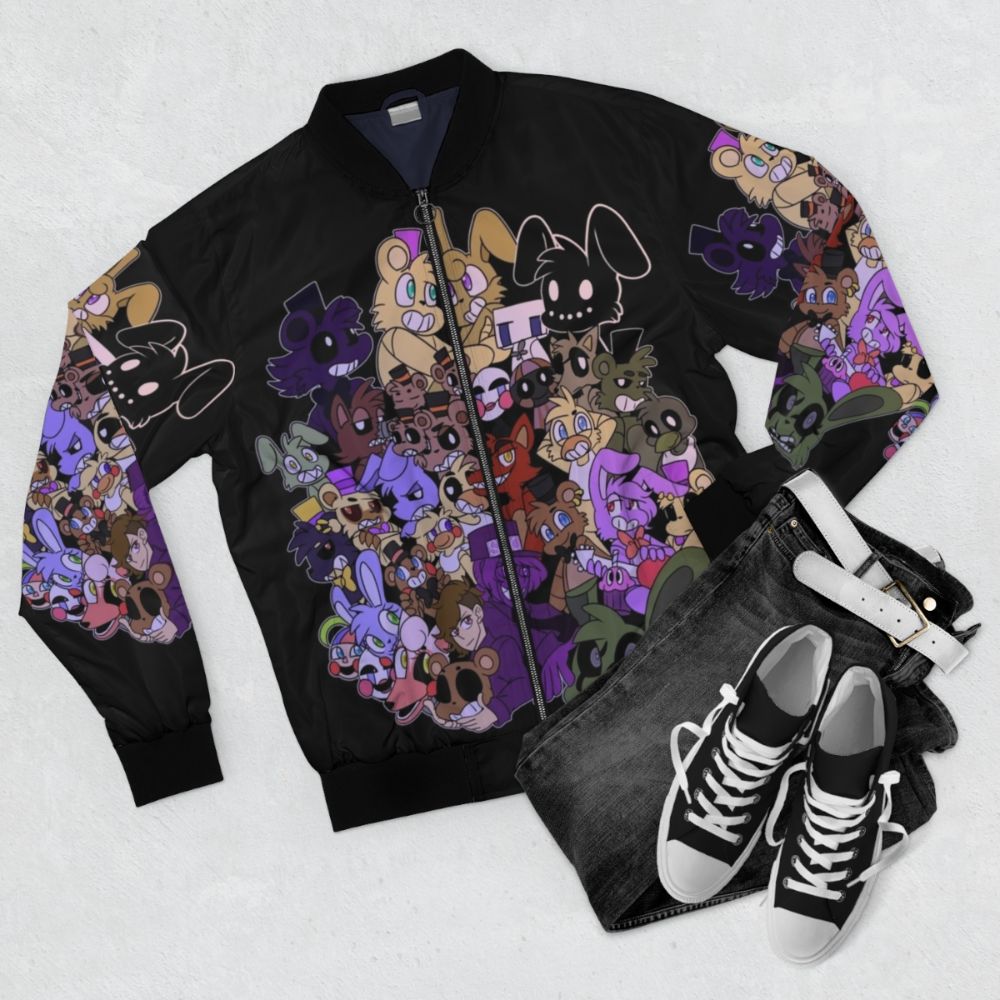 Five Nights at Freddy's FNAF Bomber Jacket - Flat lay