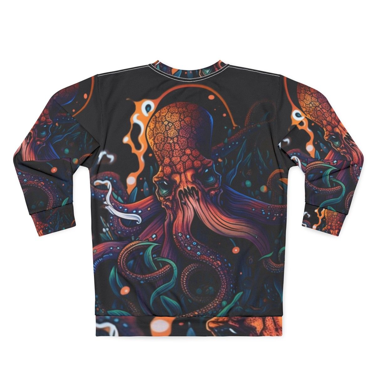 Mythical sea creatures sweatshirt featuring fantastical beasts - Back