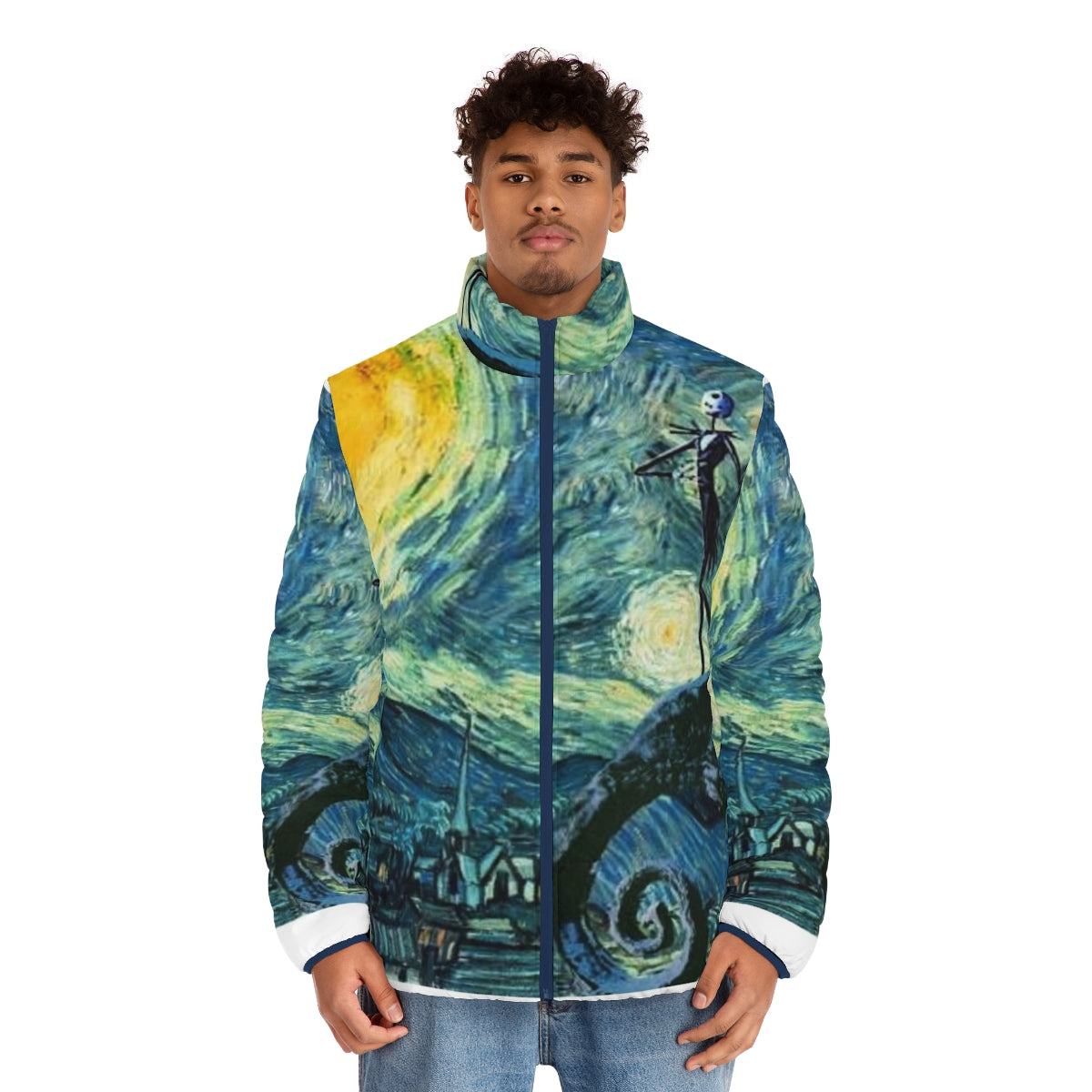 Nightmare Before Christmas Starry Night Puffer Jacket featuring Jack Skellington - men front