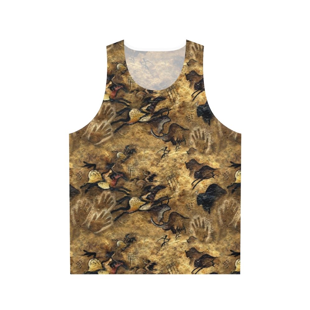 Prehistoric cave painting-inspired unisex tank top