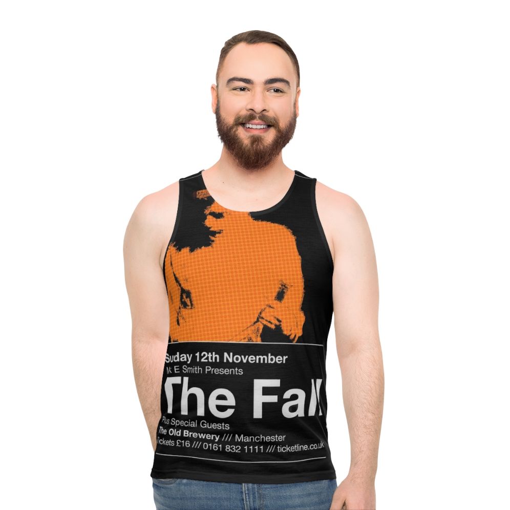 Unisex tank top with The Fall rock music inspired design - men