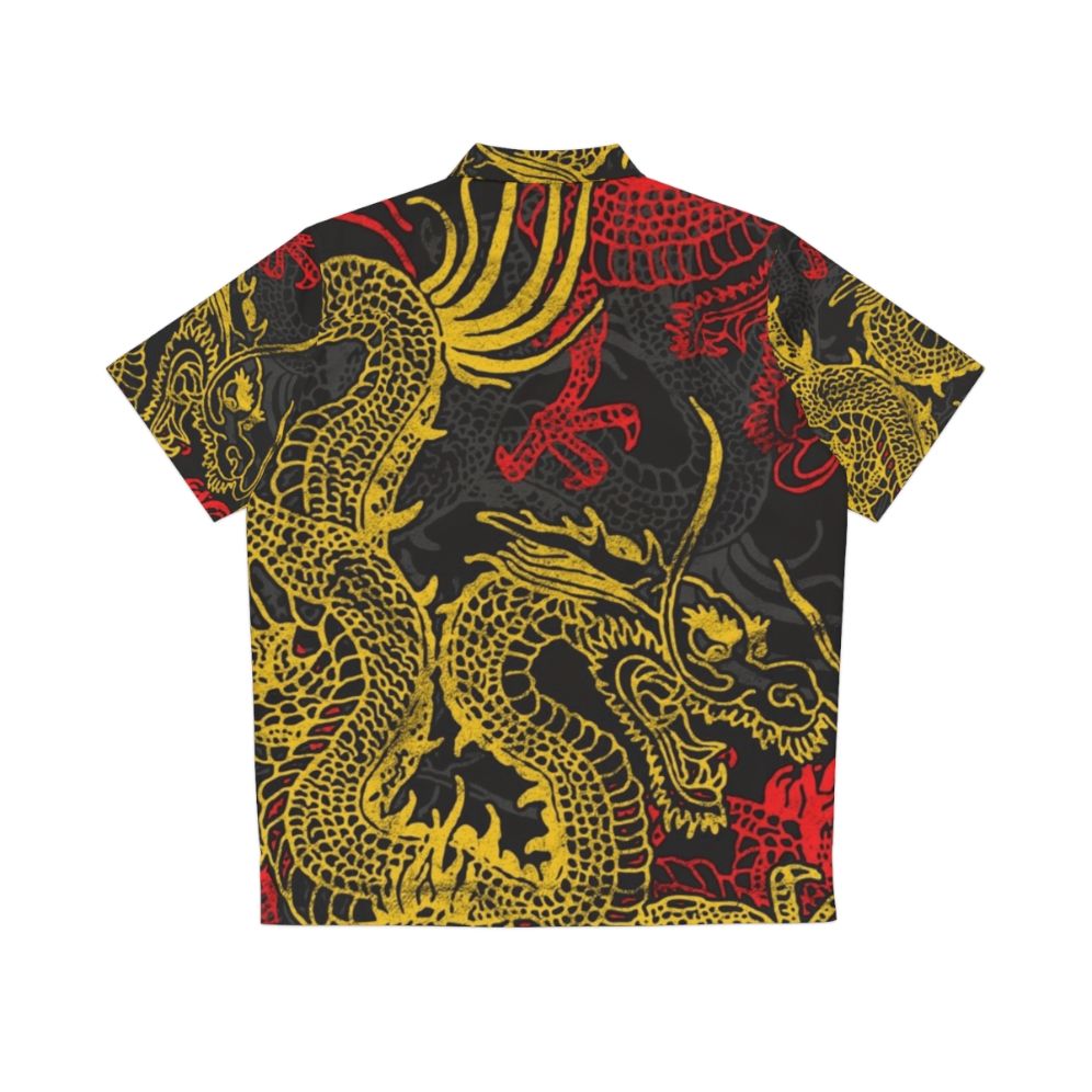 Golden Chinese dragon pattern Hawaiian shirt - Back