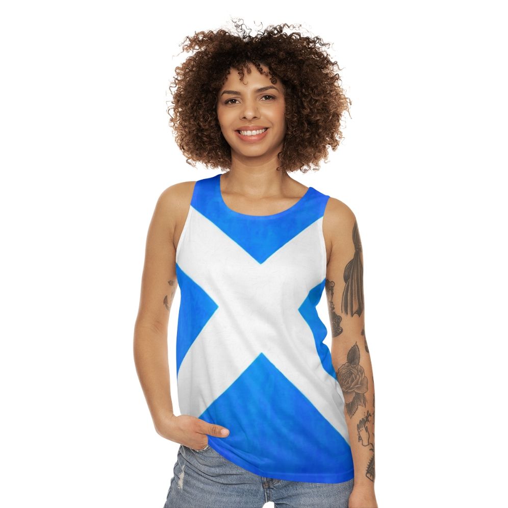 Vintage Scottish Flag Unisex Tank Top - women