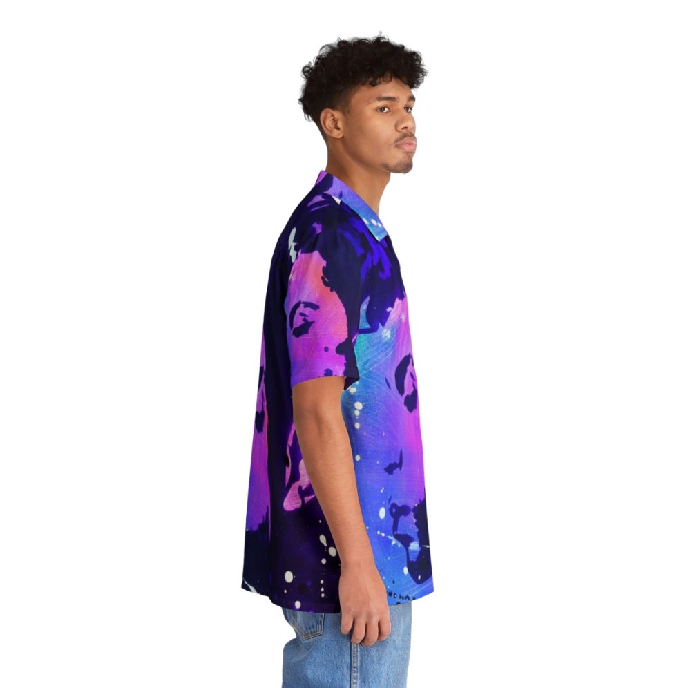 Colorful pop art inspired Hawaiian shirt with tropical print design - People Pight