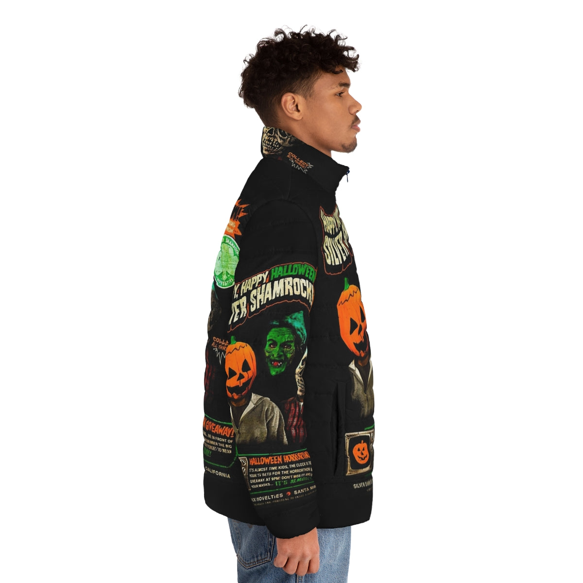 Puffer jacket inspired by the classic horror film Halloween 3: Season of the Witch - men side right