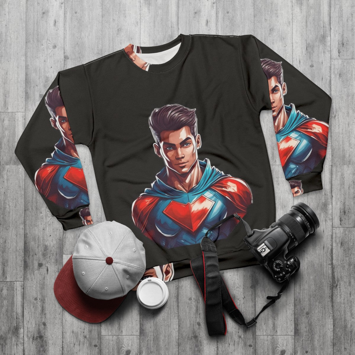 Heroic Superhero Sweatshirt - flat lay