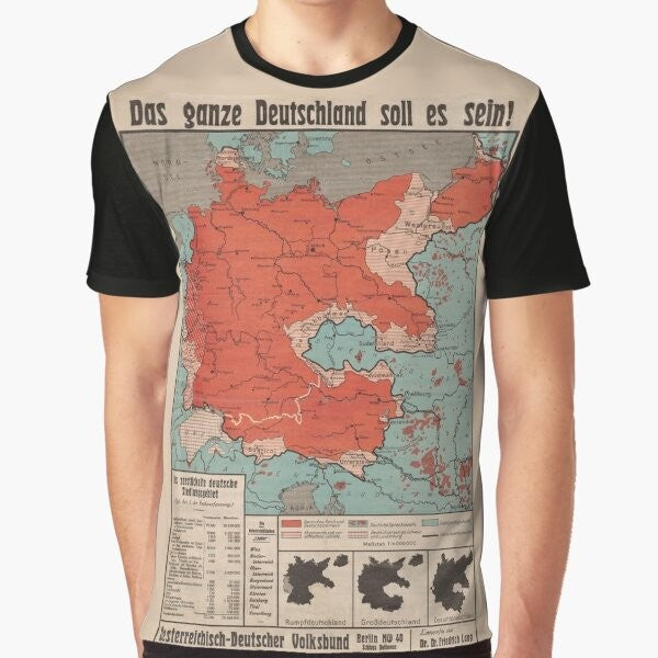 Vintage 1930s German "Das ganze Deutschland soll es sein!" poster graphic on a t-shirt