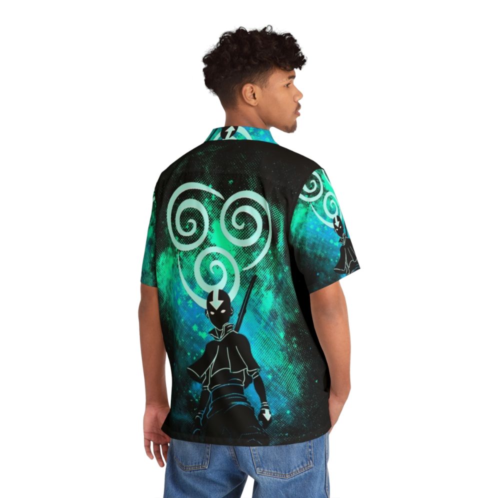 Air Art Hawaiian Shirt featuring Air Bender and The Last Airbender inspired design - Flat lay