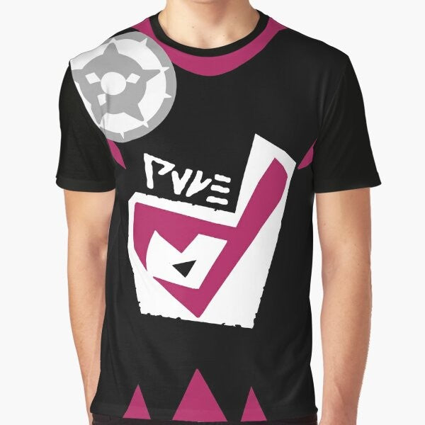 Team Yell cosplay graphic t-shirt featuring the iconic team yell logo and design