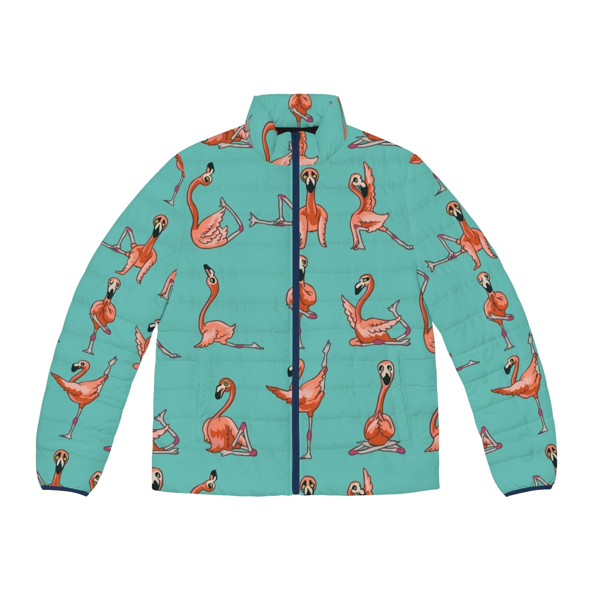 Flamingo Yoga Puffer Jacket - Motivational Activewear for Summer Workouts