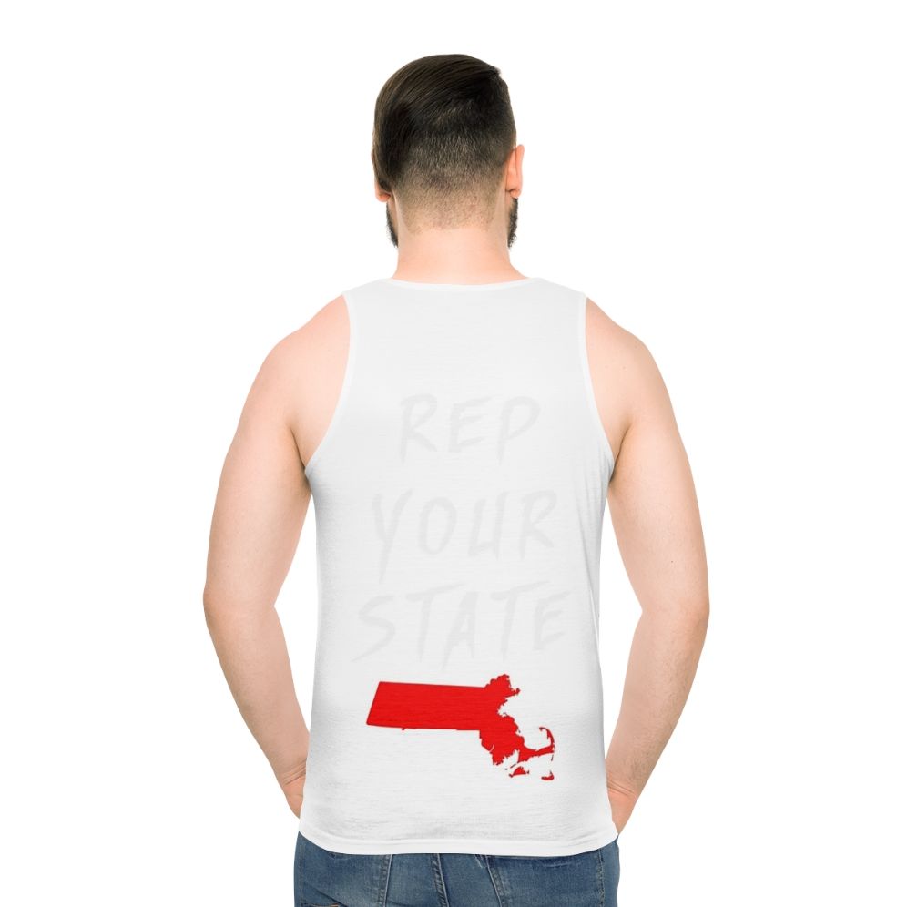 Massachusetts state pride unisex tank top - men back