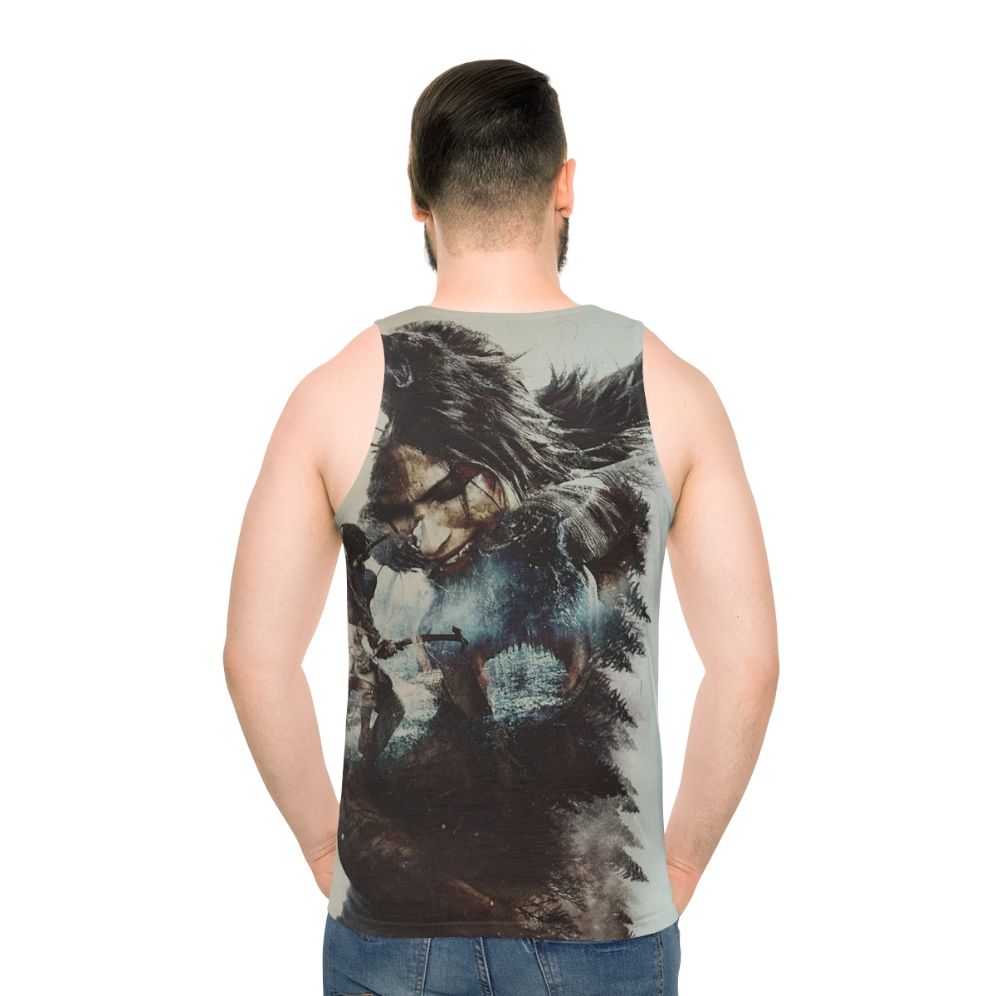 Lara Croft Winter Edition Unisex Gaming Tank Top - men back