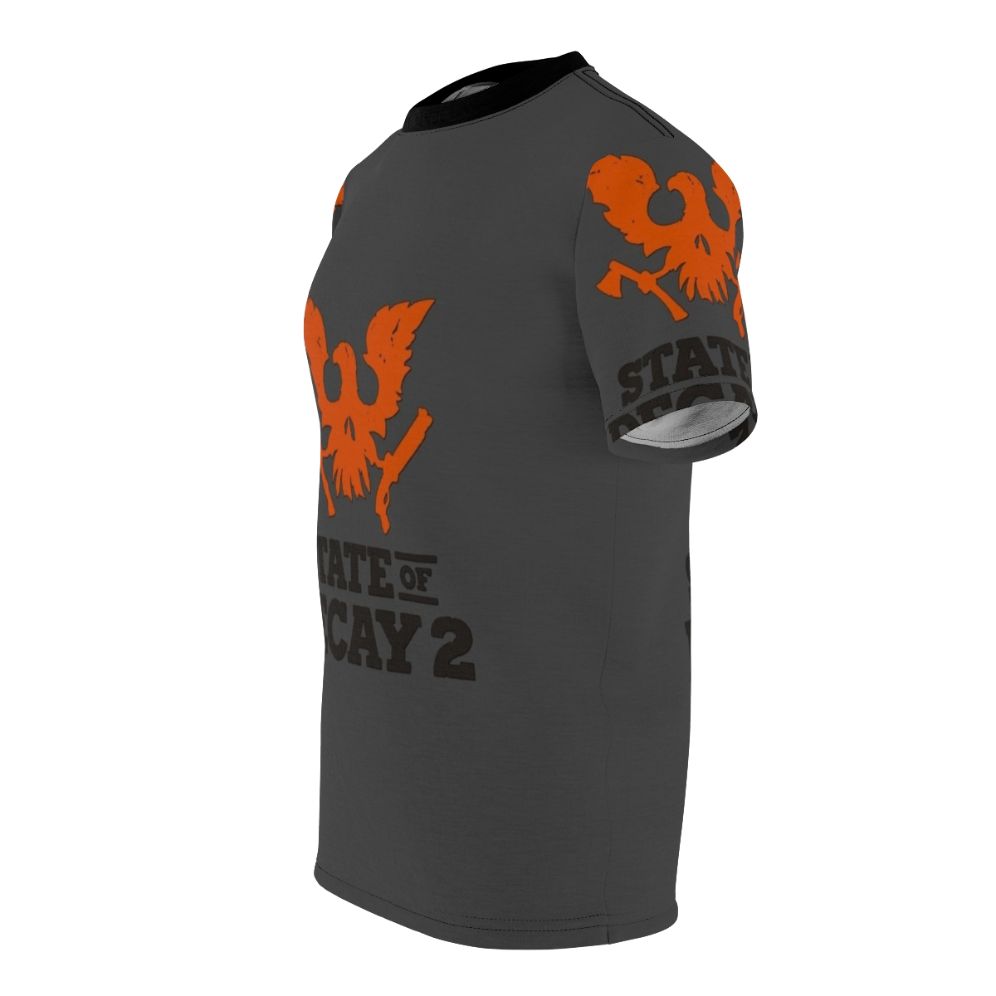 State of Decay 2 inspired gaming t-shirt with zombie apocalypse design - men left