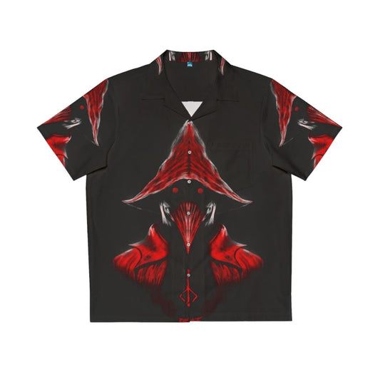 Bloodborne-inspired Hawaiian shirt with crow and horror design