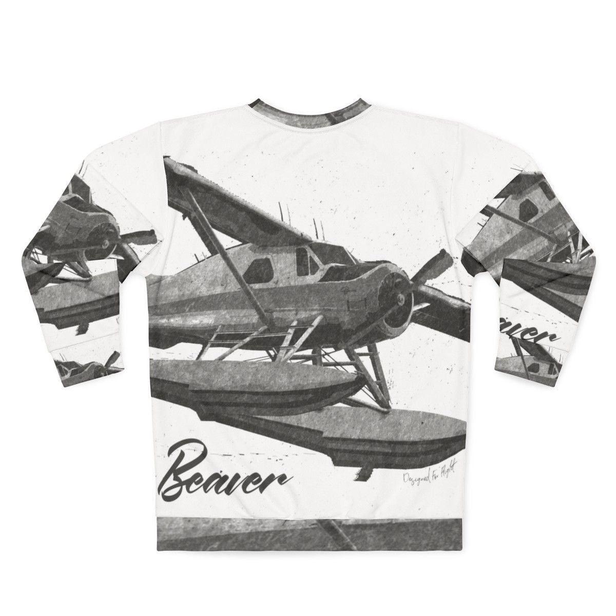 Dehavilland DHC 2 Beaver Floatplane Sketch Sweatshirt - Back