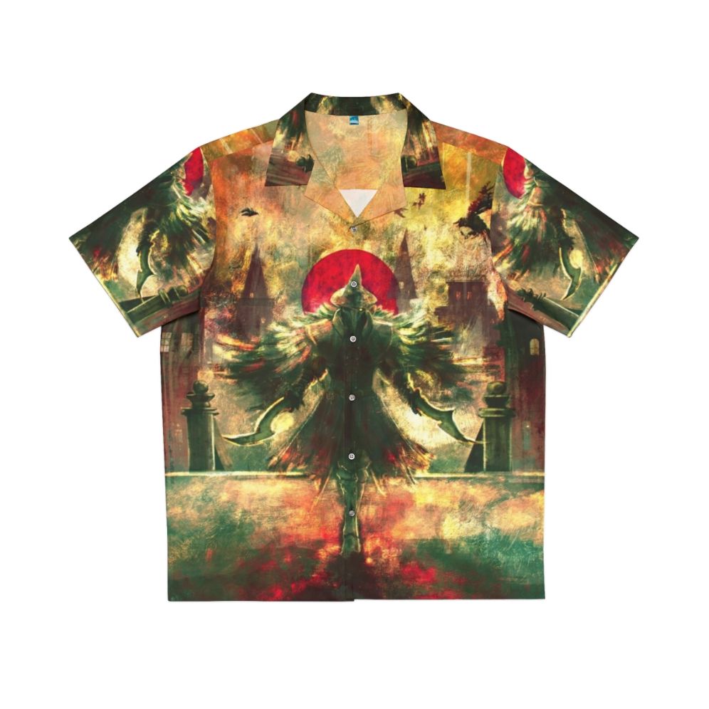 Bloodborne Hawaiian Shirt featuring the Mark of the Crows design