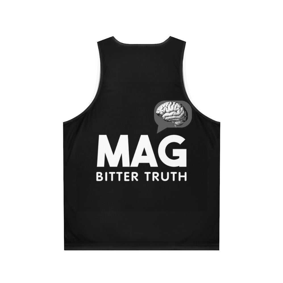 Trendy unisex tank top with graphic design - Back