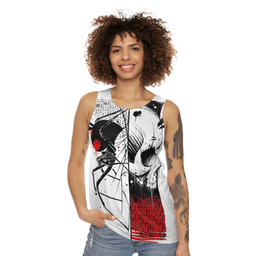 Cyberpunk urban gothic fashion unisex tank top - women