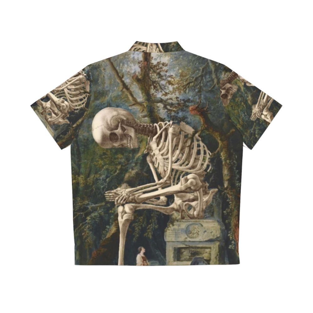 Surreal Hawaiian shirt with skull and skeleton collage - Back