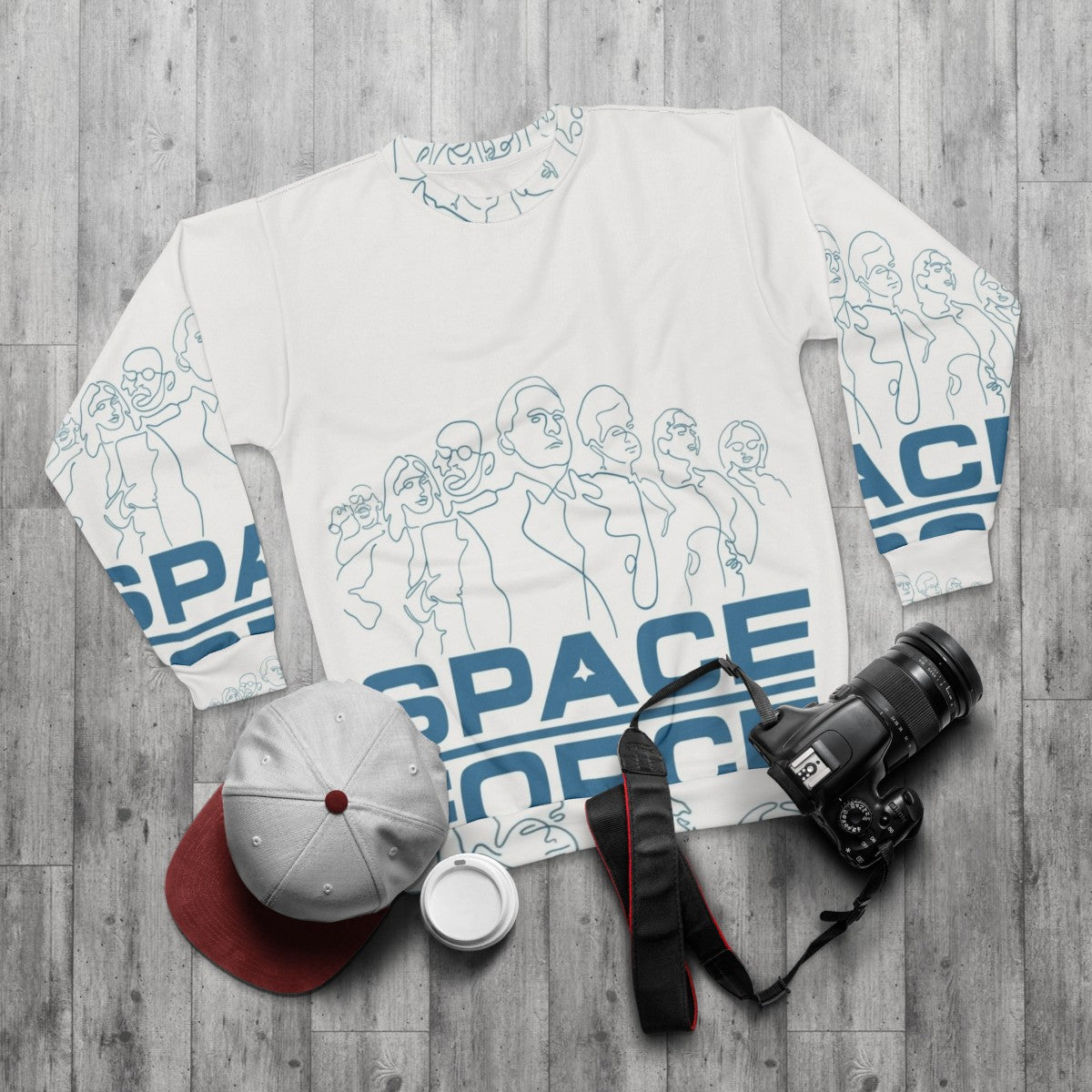 Space Force "Space Is Hard" Sweatshirt - Vintage & Retro Inspired - flat lay