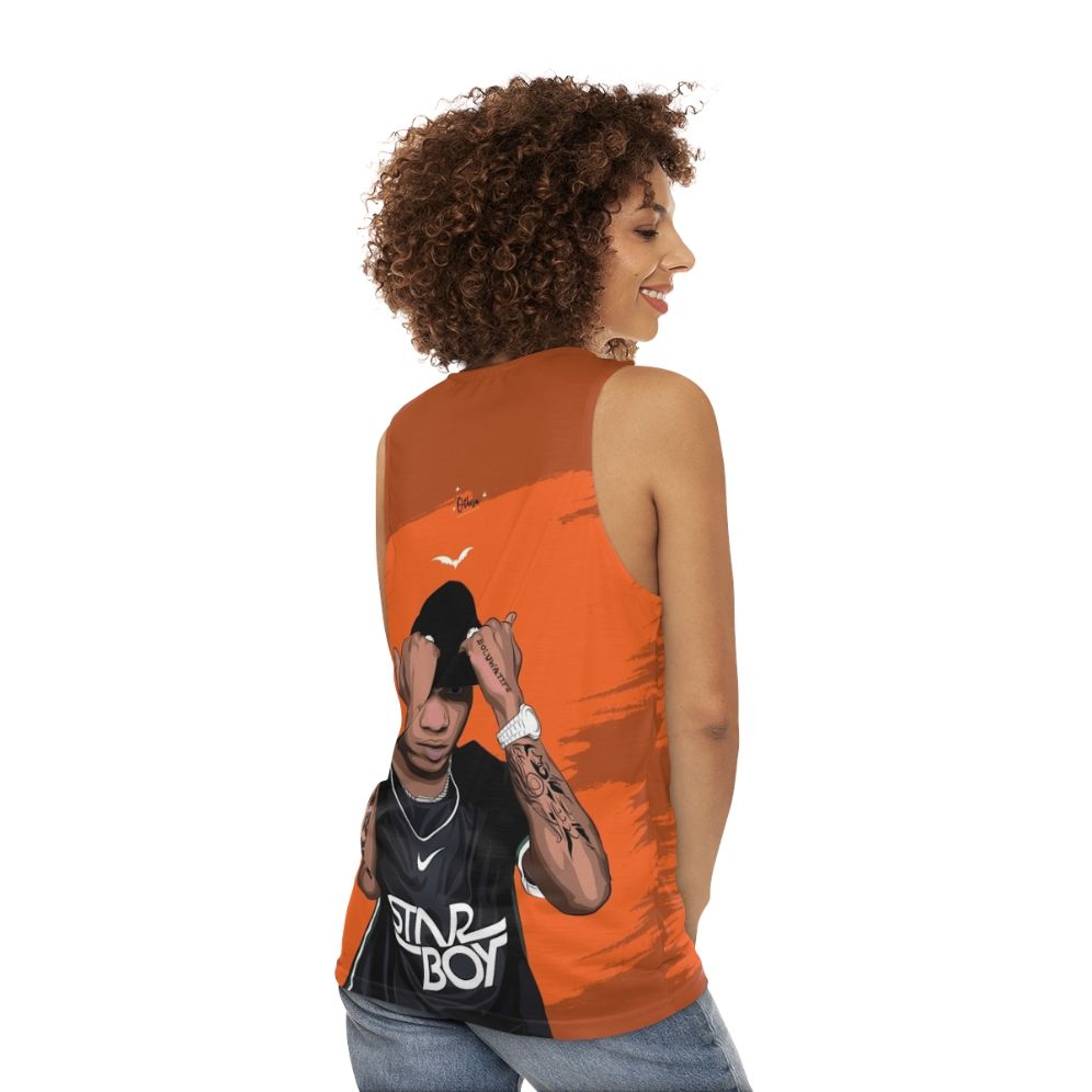 Wizkid afrobeats unisex tank top - women back