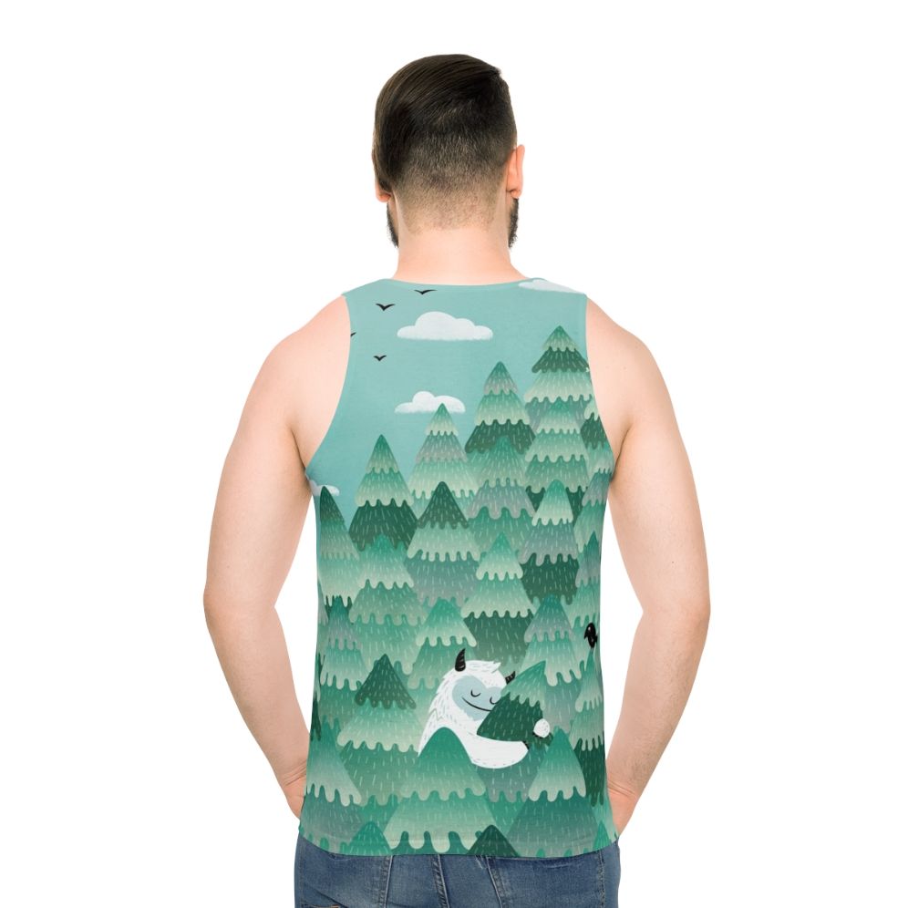 Tree hugger nature inspired unisex tank top - men back