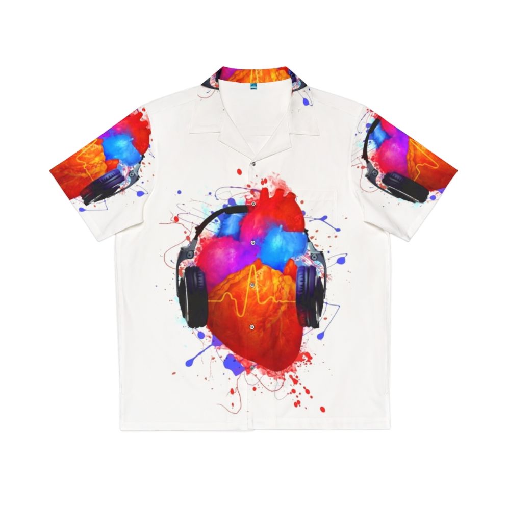 Music Lover's Hawaiian Shirt with Vibrant Designs for the Audio Enthusiast