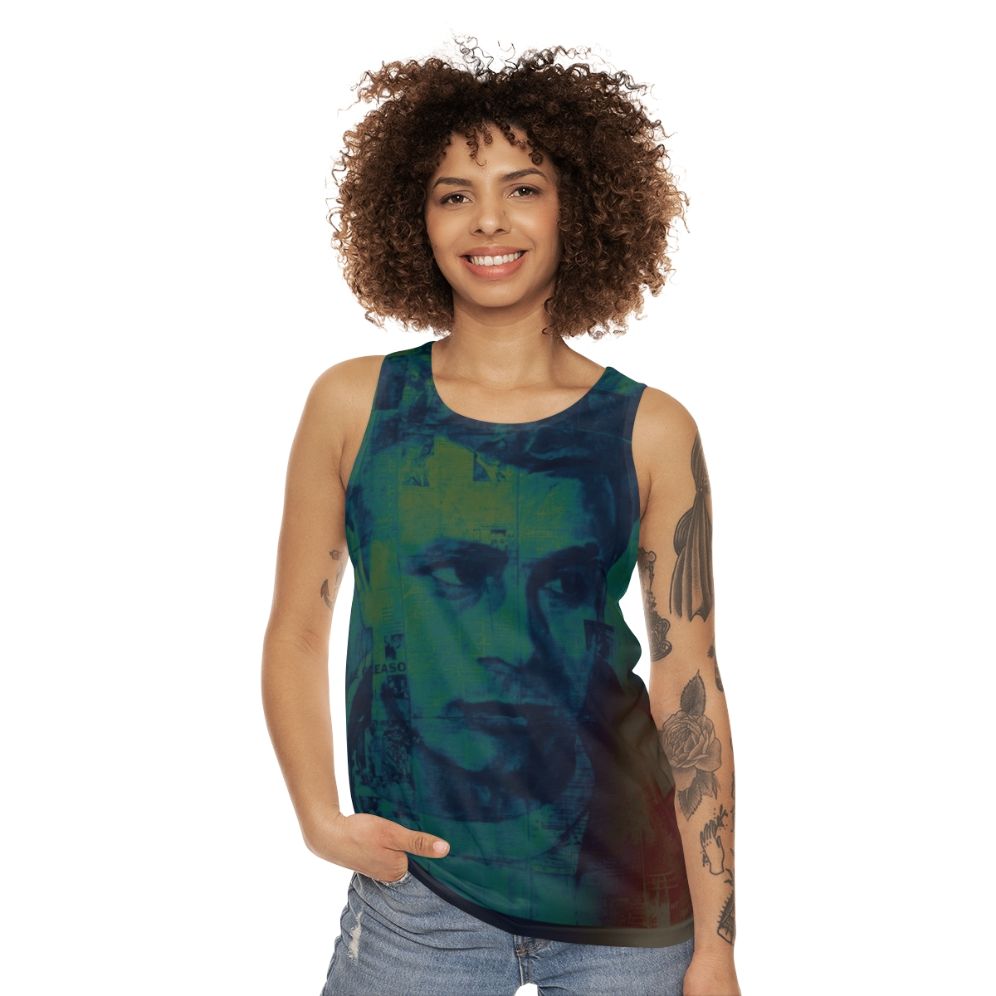 Unisex tank top with rebel chic celebrity inspired design - women