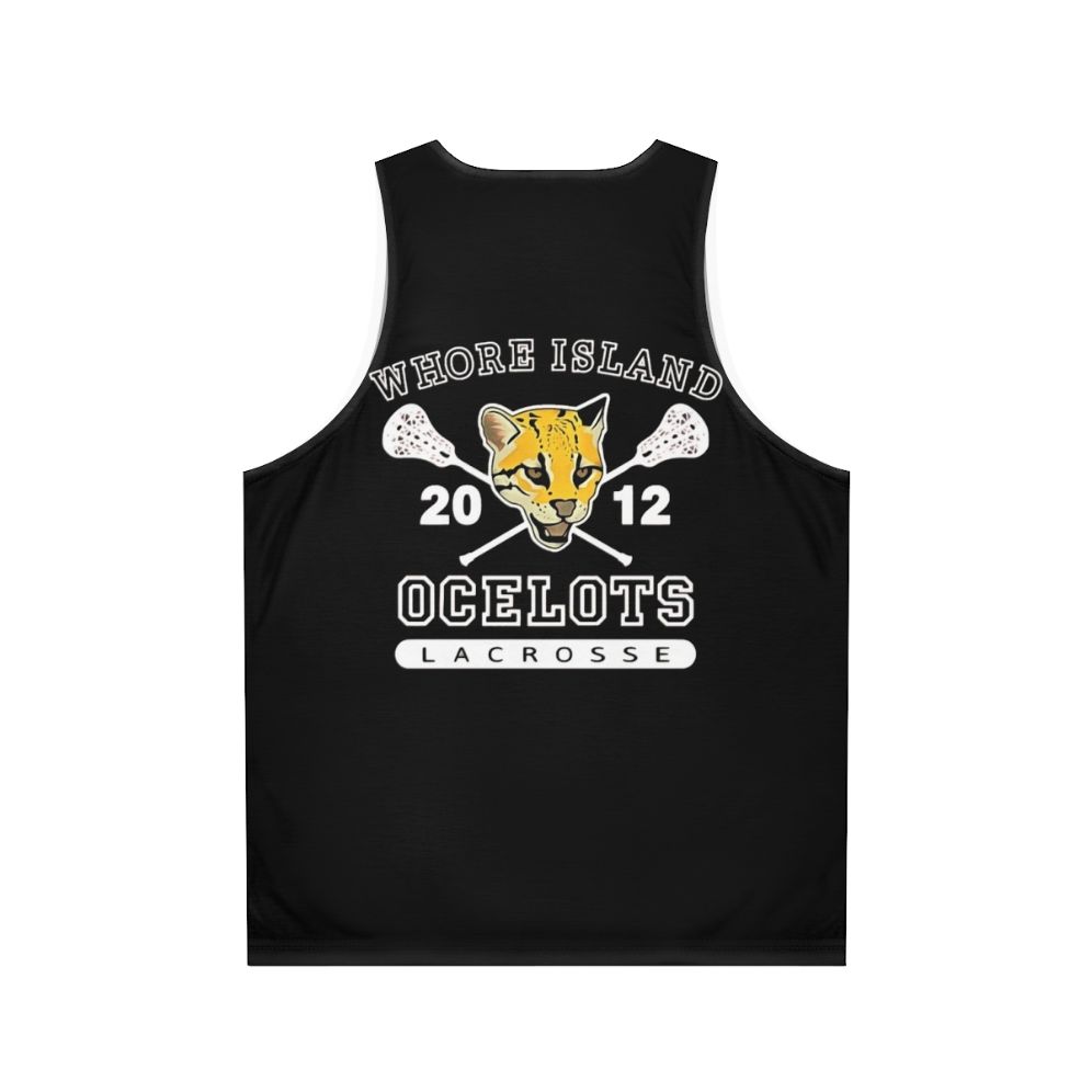 Unisex lacrosse tank top with ocelots design - Back